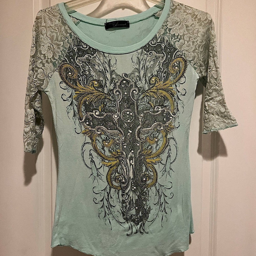 Angels and Diamonds Mint Green Shirt